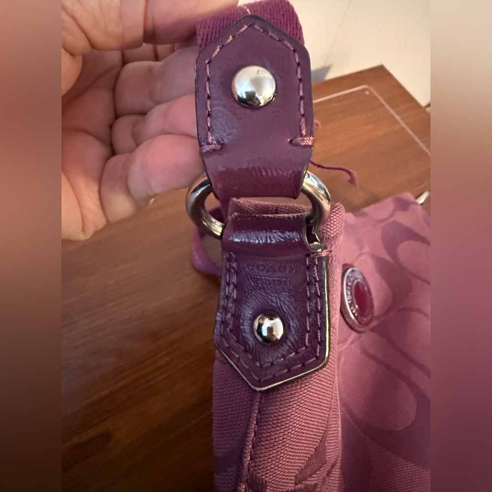 Coach Purple Crossbody Bag with Studded Accents - Picture 8 of 9